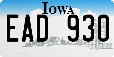 IA license plate EAD930