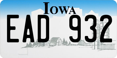 IA license plate EAD932