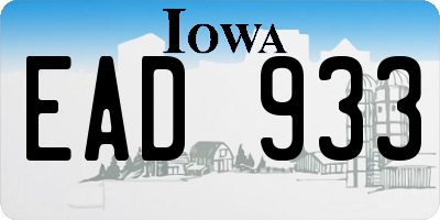 IA license plate EAD933