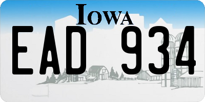 IA license plate EAD934