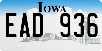 IA license plate EAD936