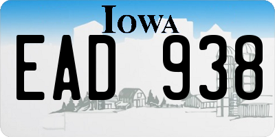 IA license plate EAD938