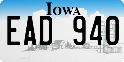 IA license plate EAD940