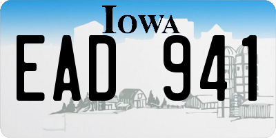 IA license plate EAD941