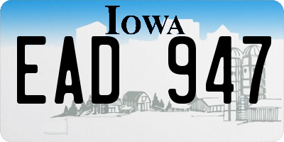 IA license plate EAD947