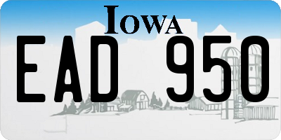 IA license plate EAD950