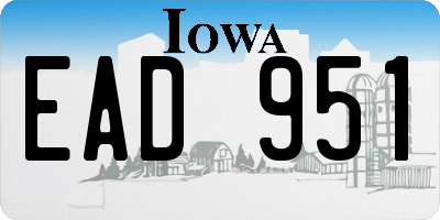 IA license plate EAD951