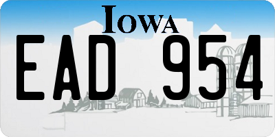 IA license plate EAD954