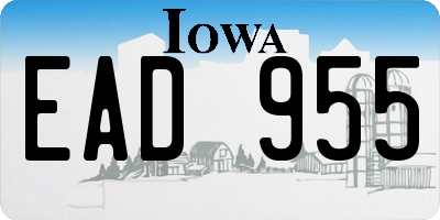 IA license plate EAD955
