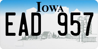 IA license plate EAD957