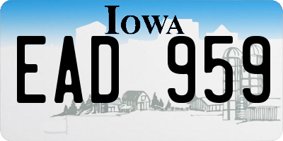 IA license plate EAD959