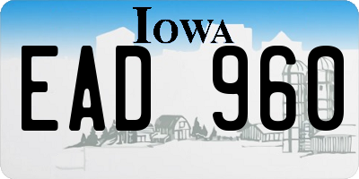 IA license plate EAD960