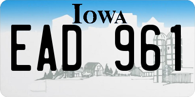 IA license plate EAD961