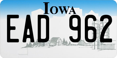 IA license plate EAD962