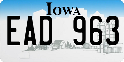 IA license plate EAD963