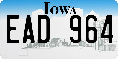 IA license plate EAD964