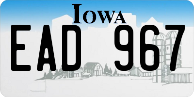 IA license plate EAD967