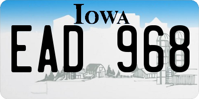 IA license plate EAD968