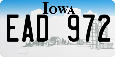 IA license plate EAD972