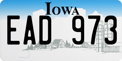 IA license plate EAD973