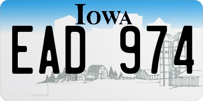 IA license plate EAD974