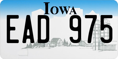 IA license plate EAD975