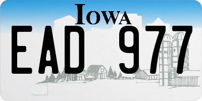 IA license plate EAD977