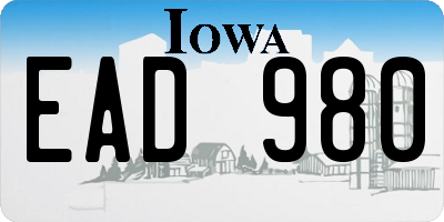 IA license plate EAD980