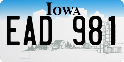 IA license plate EAD981