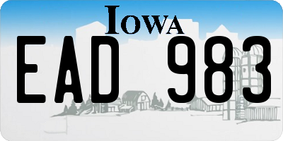 IA license plate EAD983