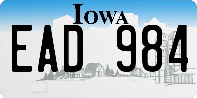 IA license plate EAD984