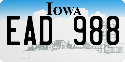 IA license plate EAD988