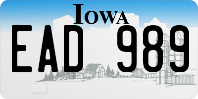 IA license plate EAD989