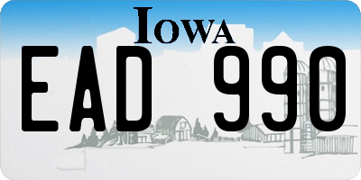 IA license plate EAD990