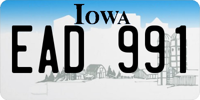 IA license plate EAD991