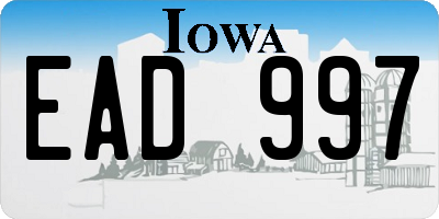 IA license plate EAD997