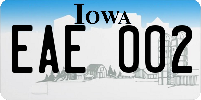 IA license plate EAE002