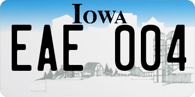 IA license plate EAE004