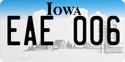 IA license plate EAE006