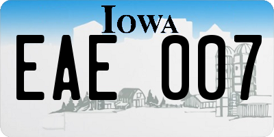 IA license plate EAE007