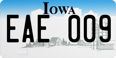 IA license plate EAE009