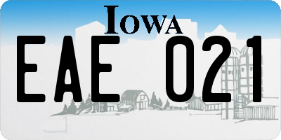 IA license plate EAE021