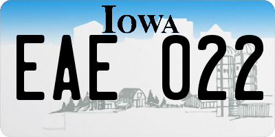 IA license plate EAE022