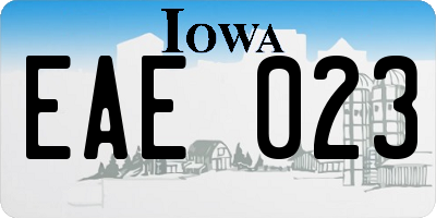 IA license plate EAE023