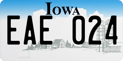 IA license plate EAE024