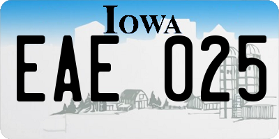 IA license plate EAE025