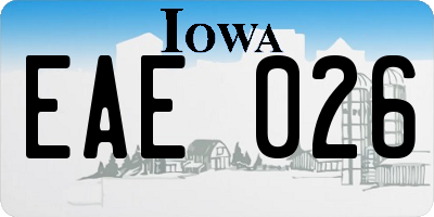 IA license plate EAE026