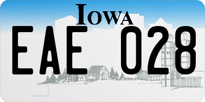 IA license plate EAE028