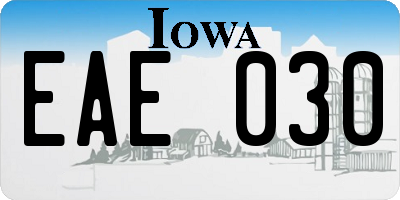 IA license plate EAE030