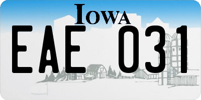 IA license plate EAE031